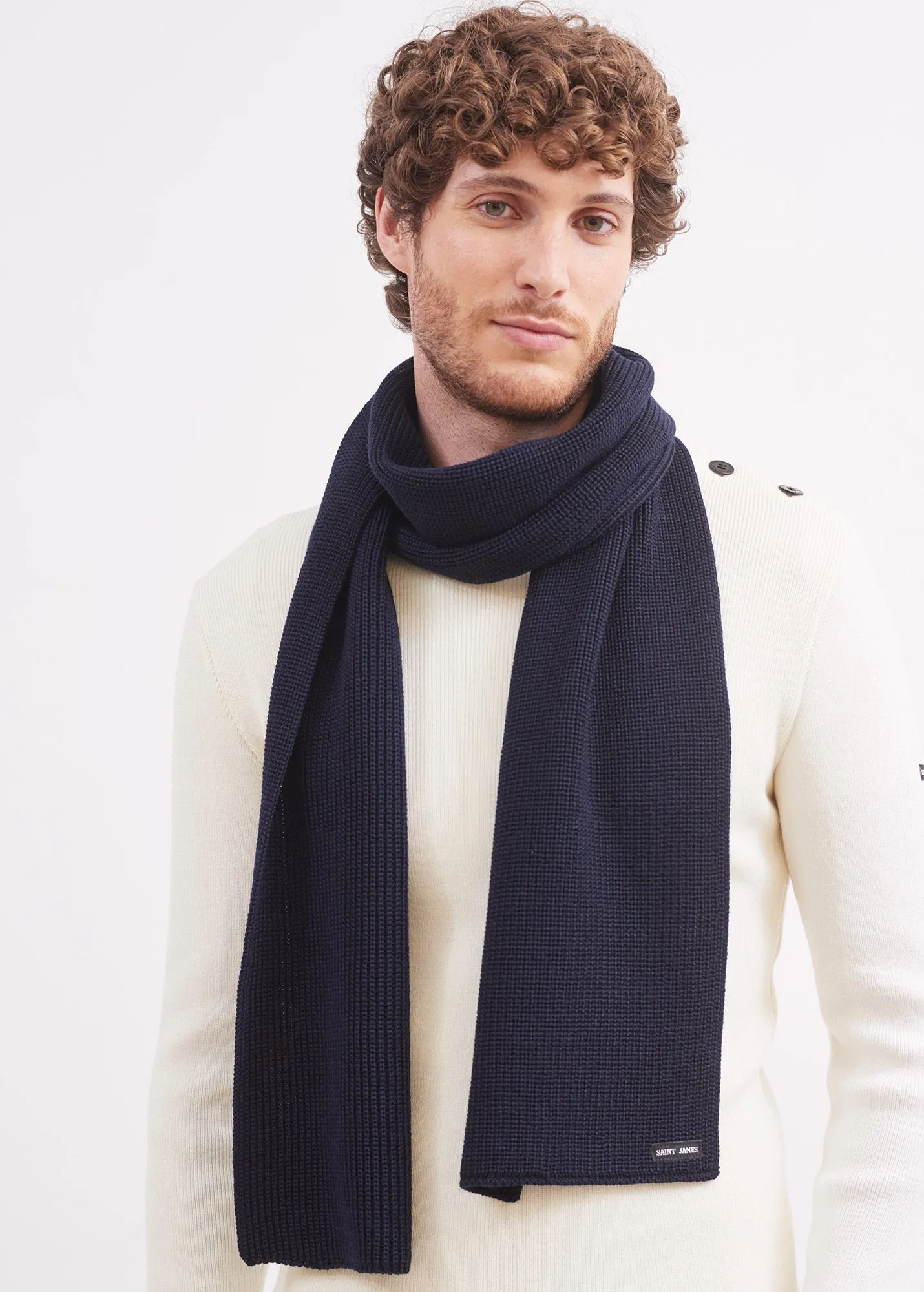 Canoe scarf - in purl knit (NAVY)