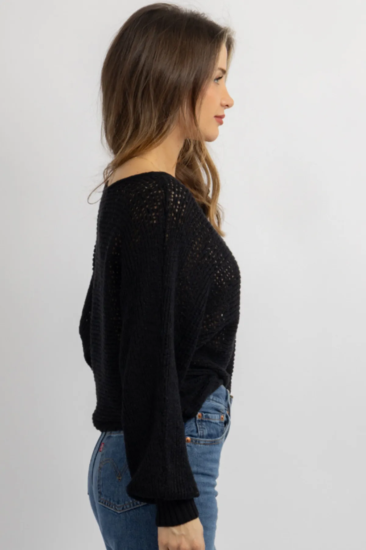 CANYON BLACK CROCHET TOP