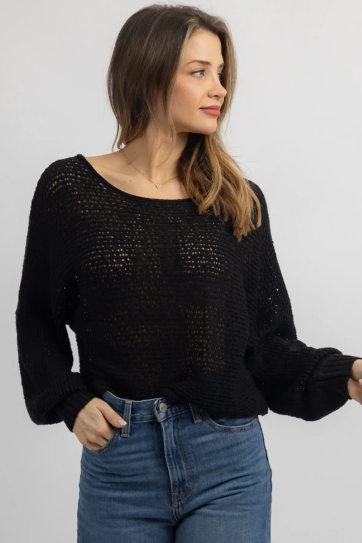 CANYON BLACK CROCHET TOP