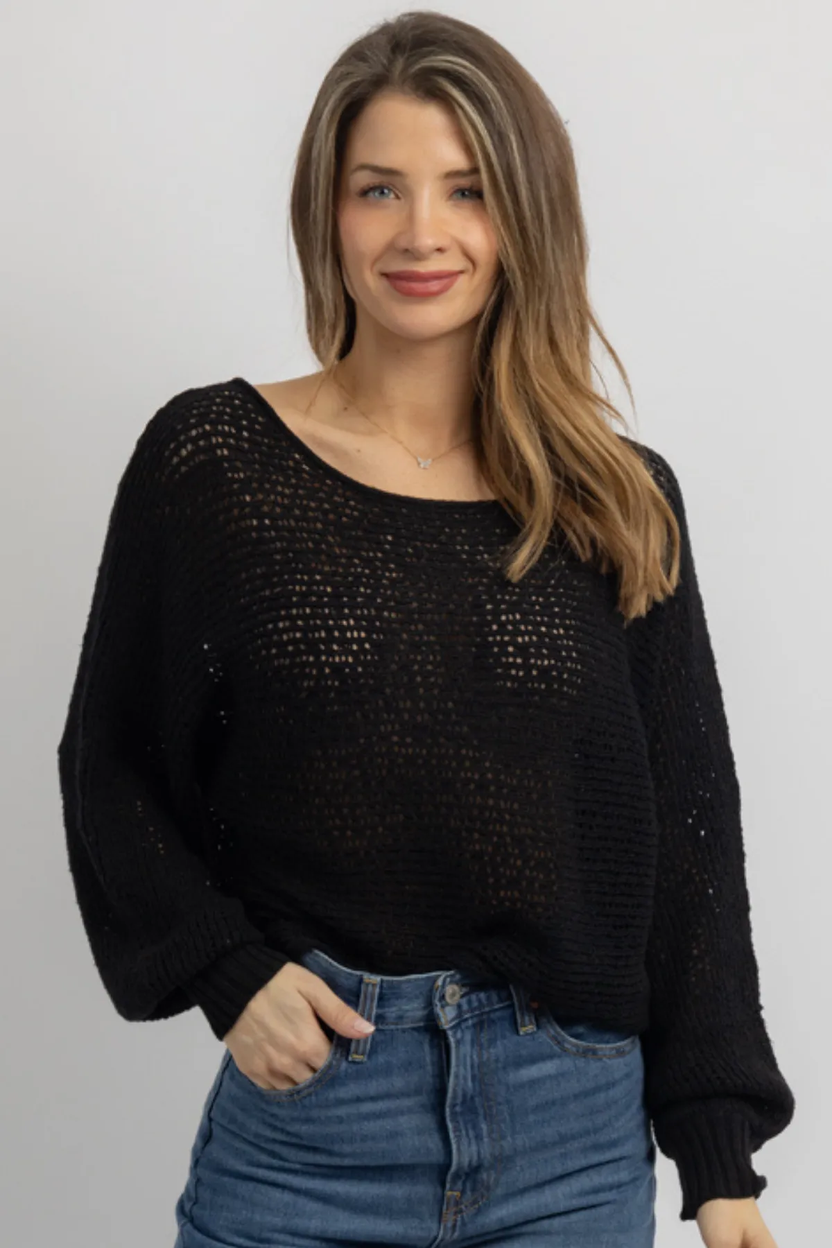 CANYON BLACK CROCHET TOP