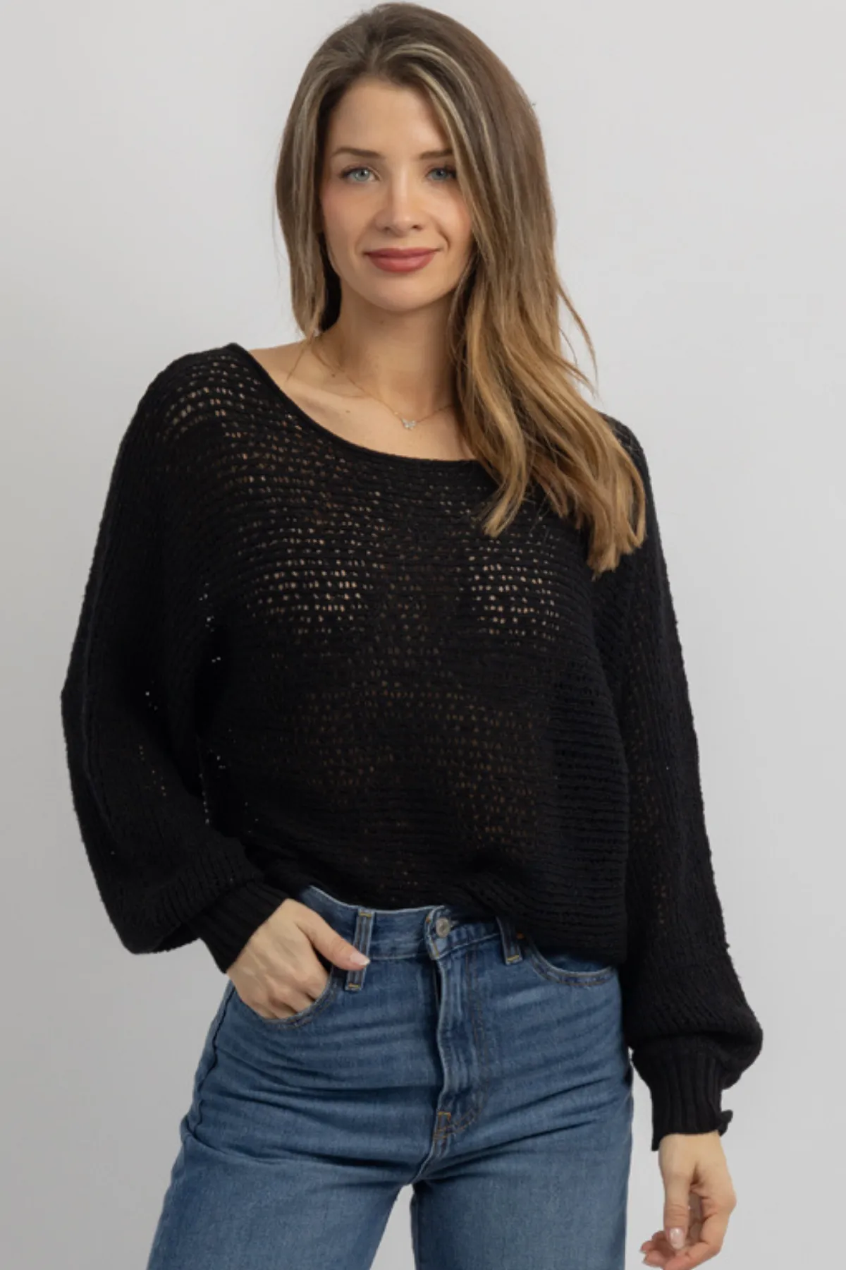 CANYON BLACK CROCHET TOP