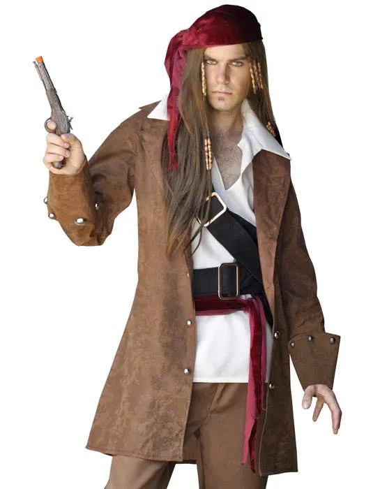 Captain Jack Mens Pirate Captain Dress Up Costume