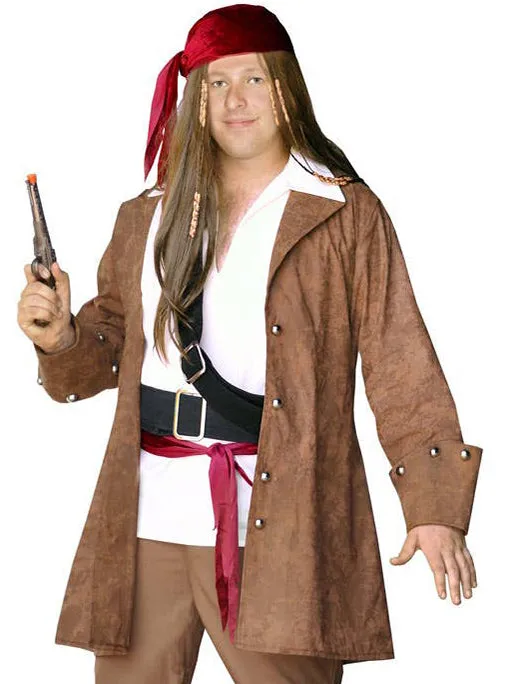 Captain Jack Plus Size Mens Pirate Captain Costume