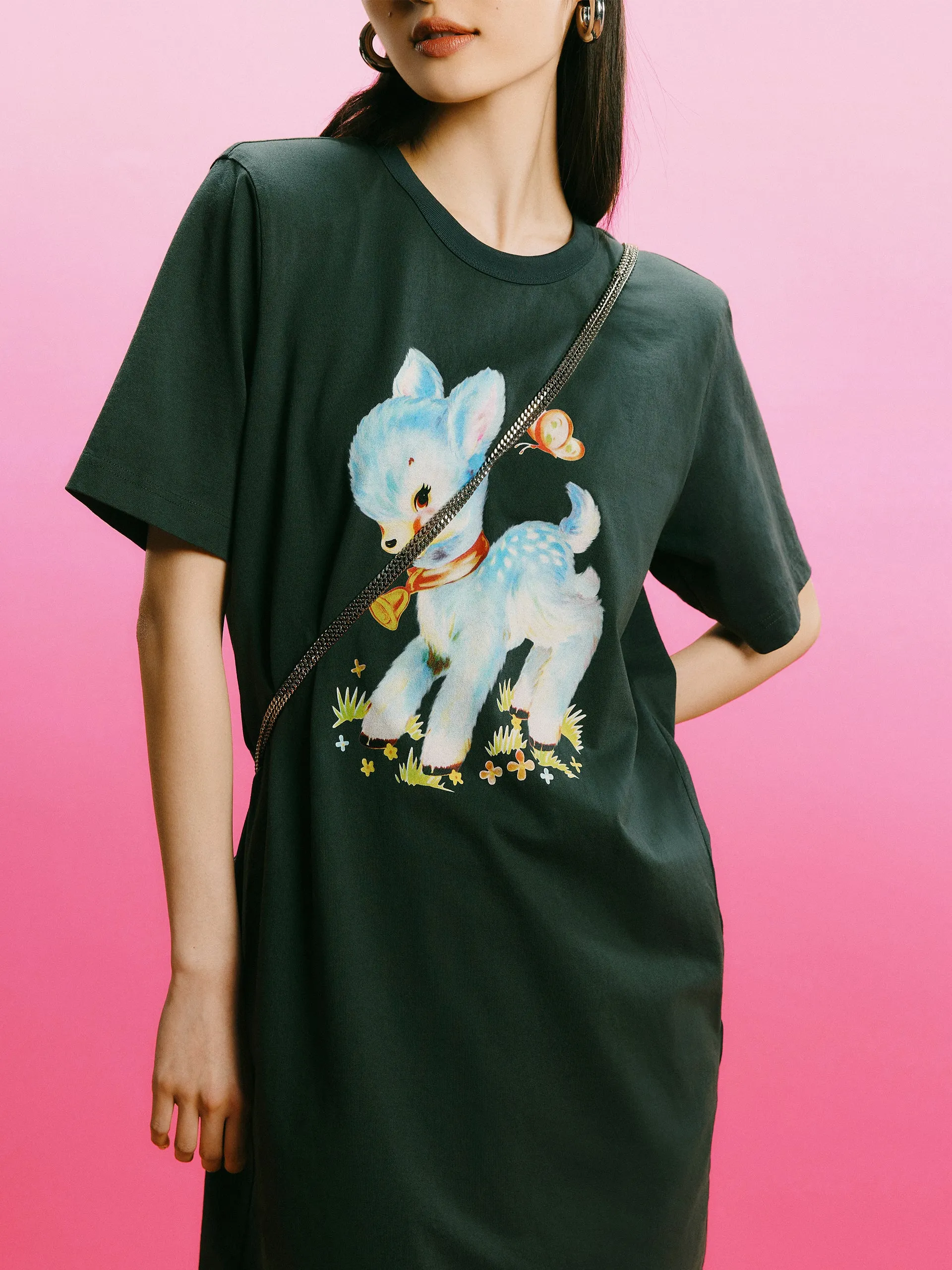 Cartoon Print T-shirt Dress