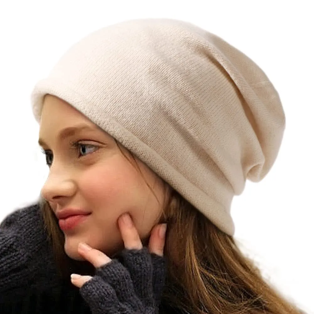 Cashmere Knitted Slouchy Beanie