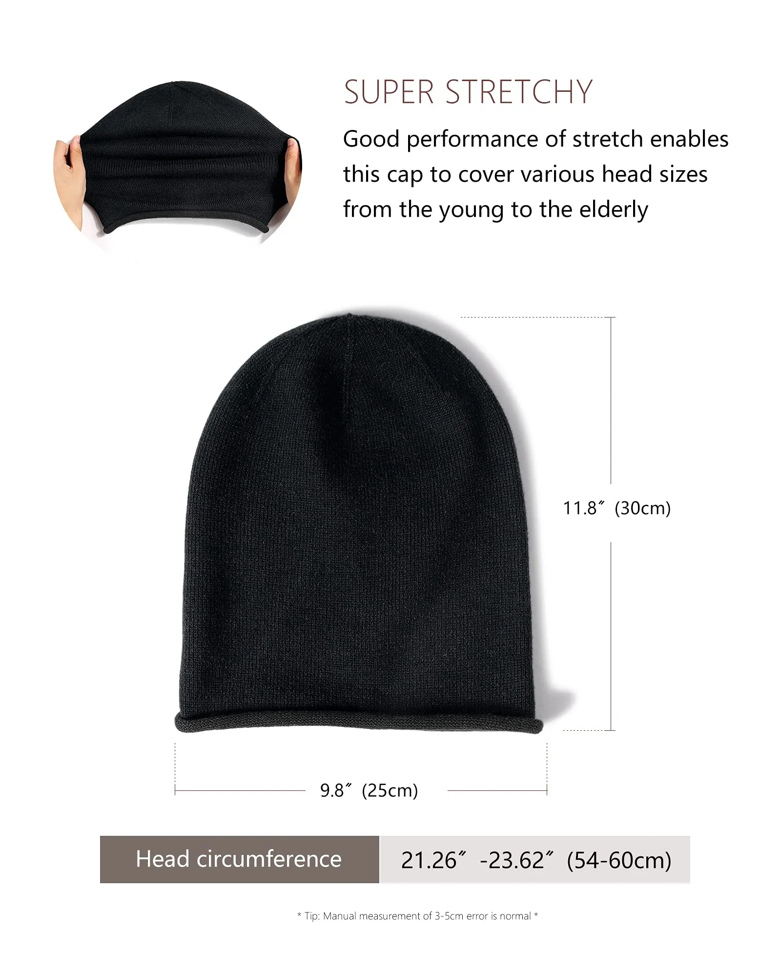 Cashmere Knitted Slouchy Beanie