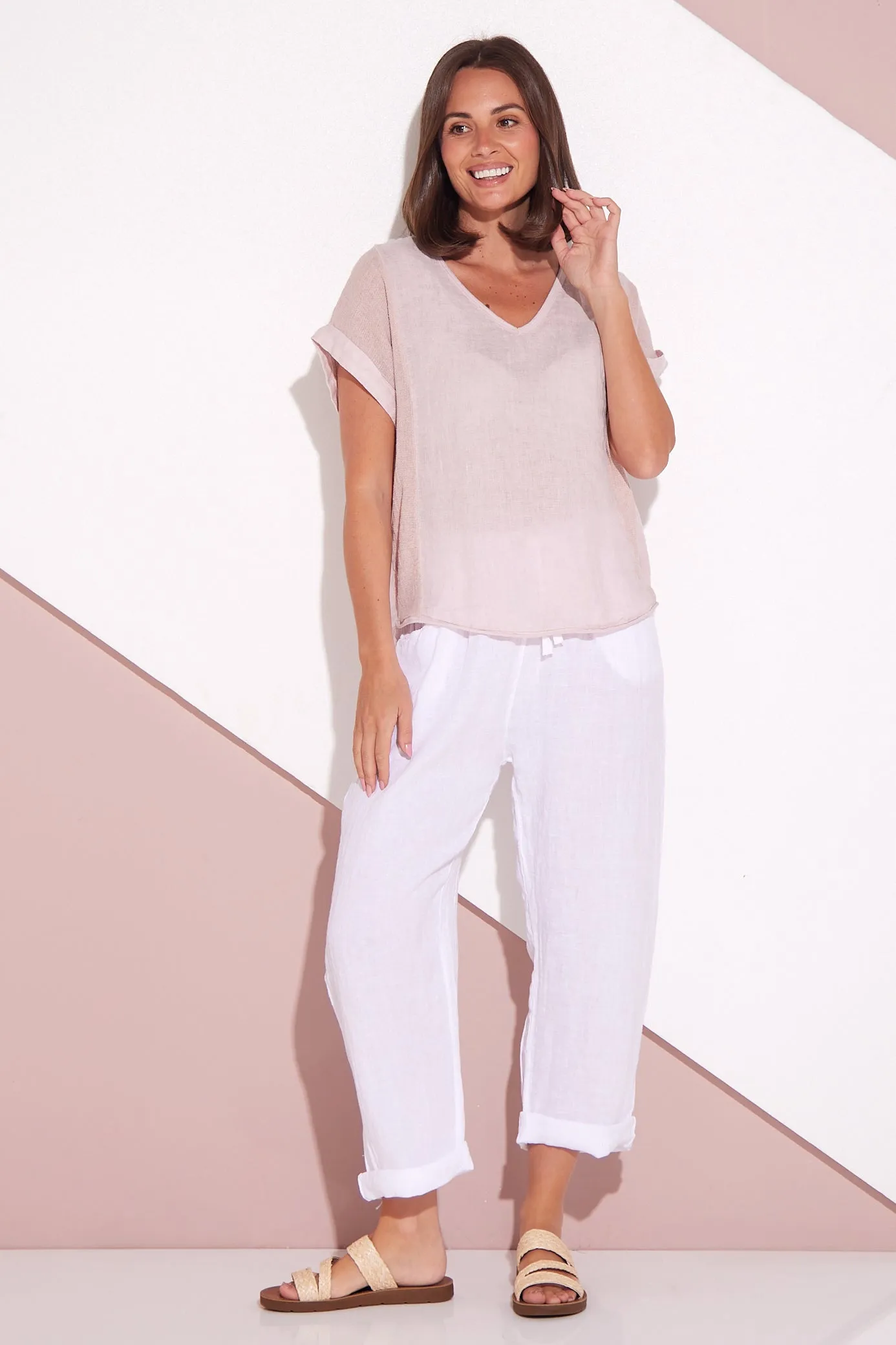 Cathrine Linen Pants - White