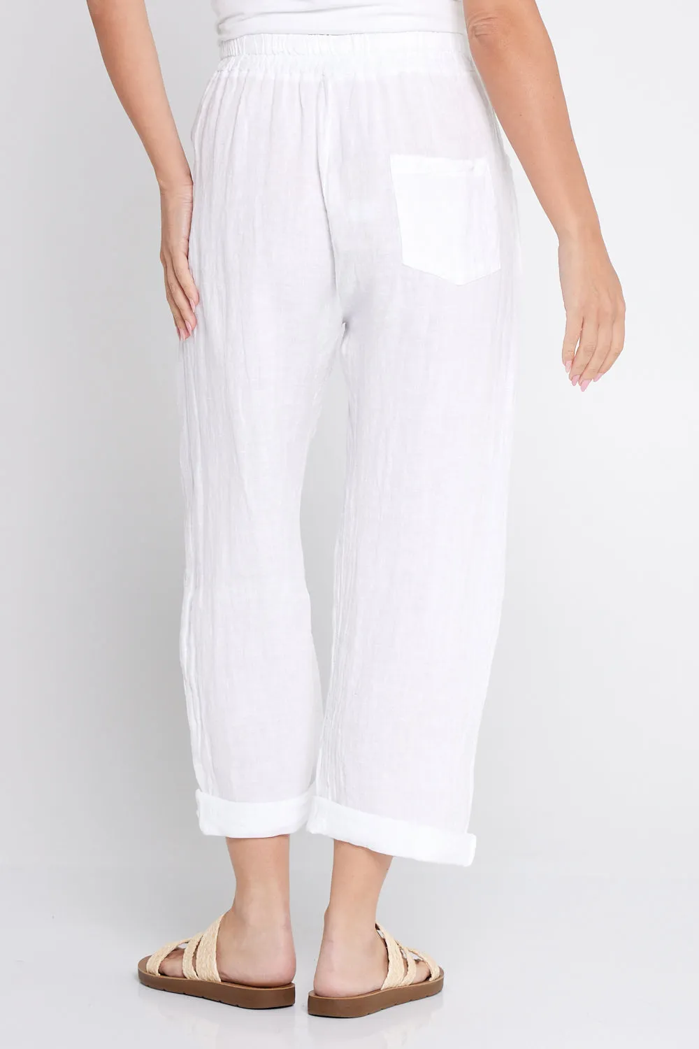 Cathrine Linen Pants - White