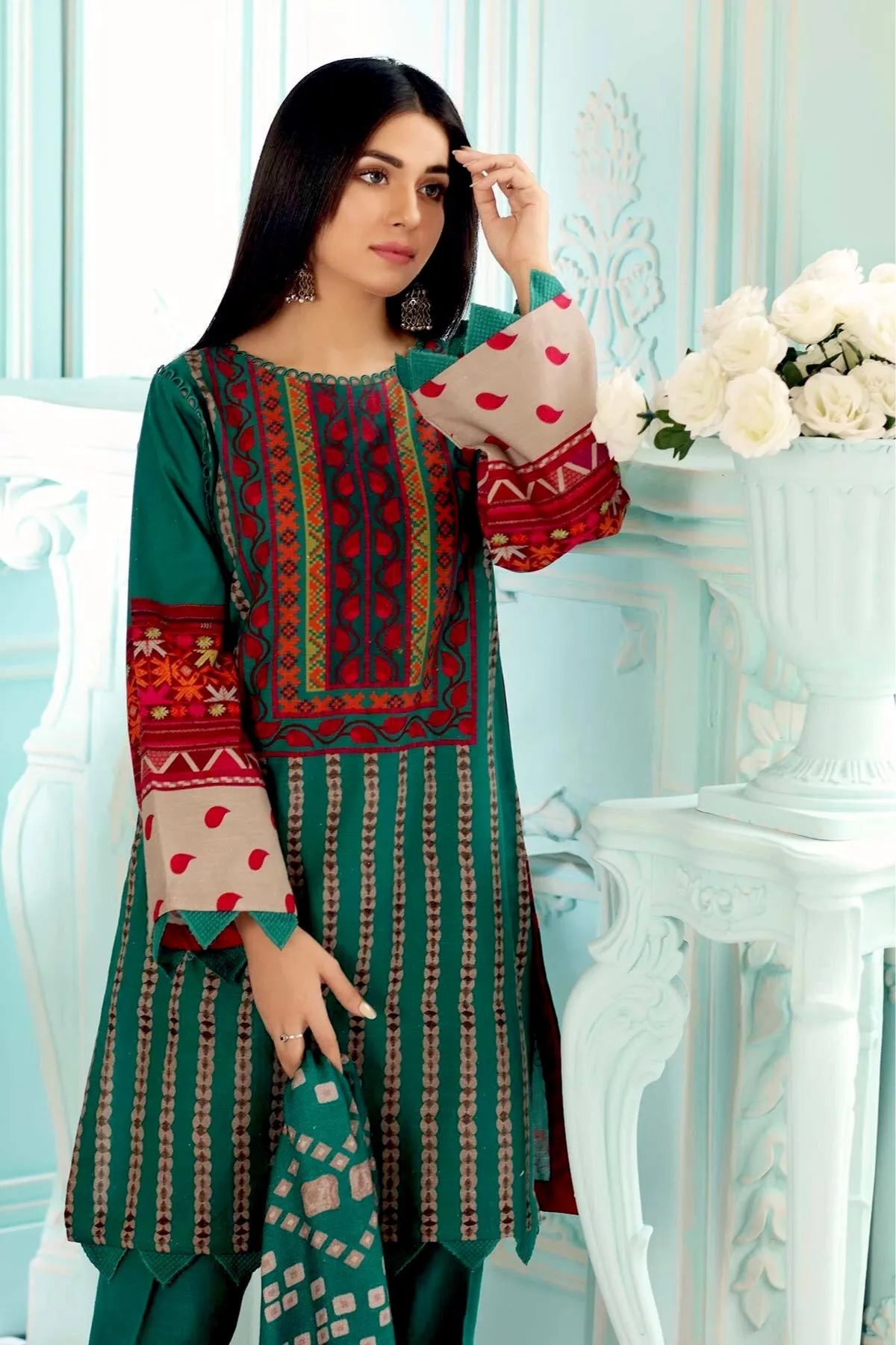 Charizma Qaus Printed Khaddar Collection – QPK-14