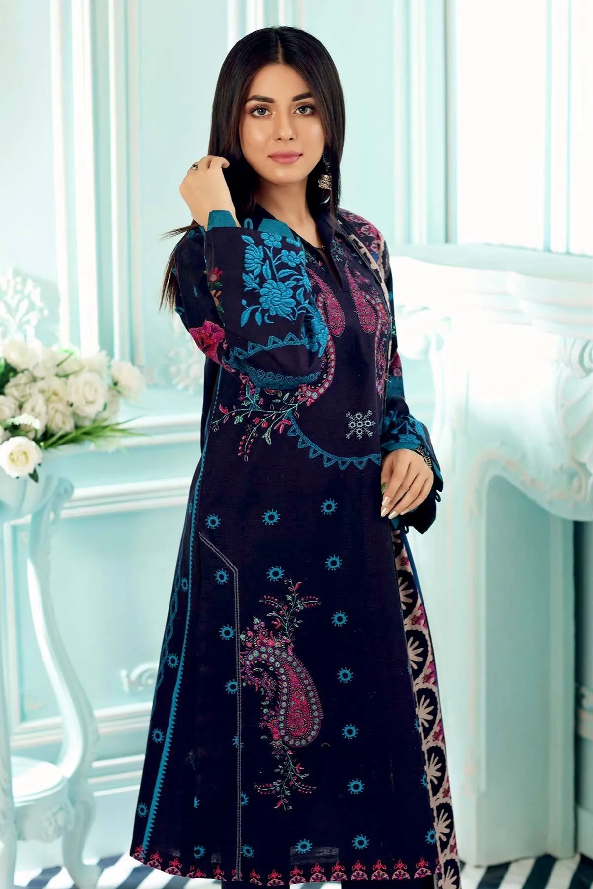 Charizma Qaus Printed Khaddar Collection – QPK-15