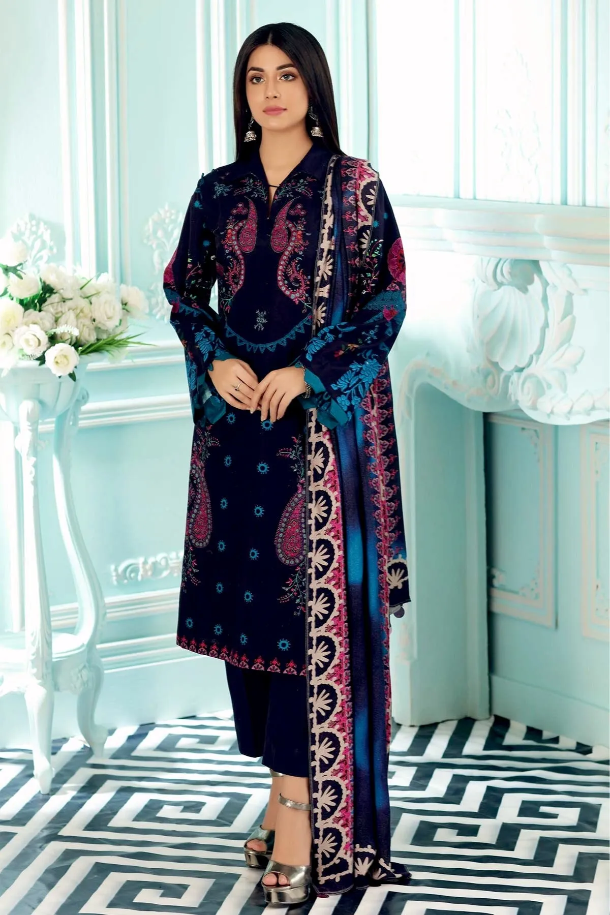 Charizma Qaus Printed Khaddar Collection – QPK-15