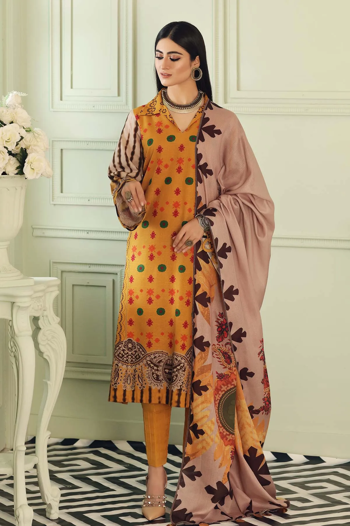 Charizma Qaus Printed Khaddar Collection – QPK-19