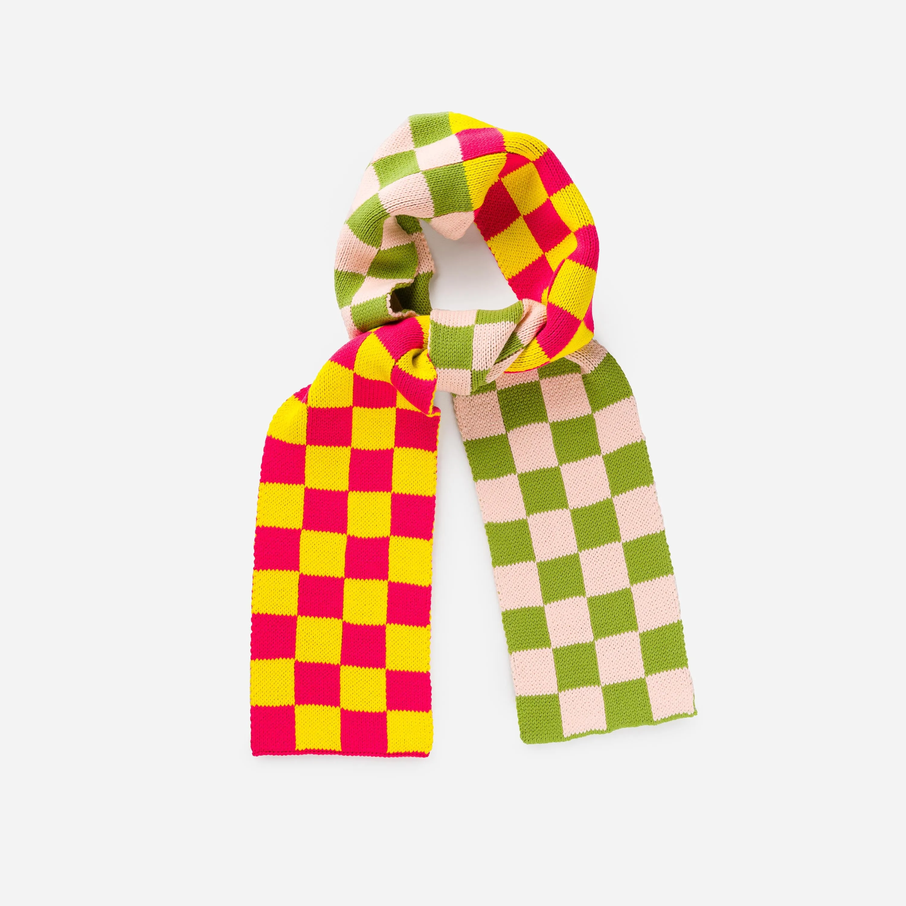 Checkerboard Knit Mini Scarf