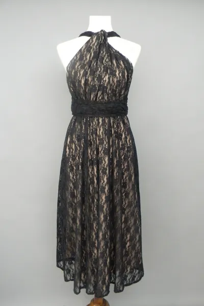 CHOIR Black Lace Infinity Dress Midi