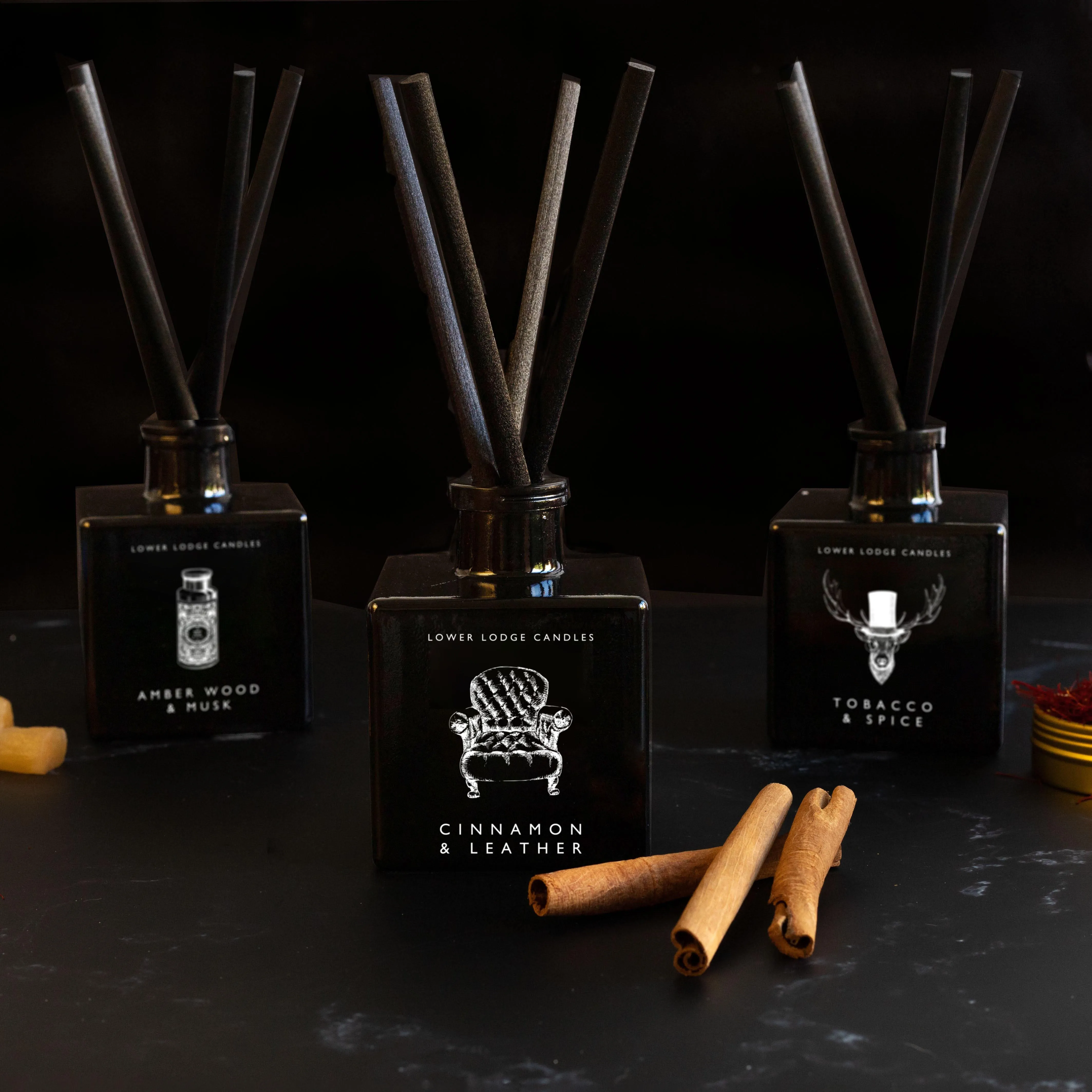 Cinnamon and Leather Scented Reed Diffuser