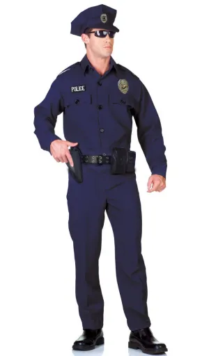 Classic Plus Size Mens Police Officer Uniform Costume