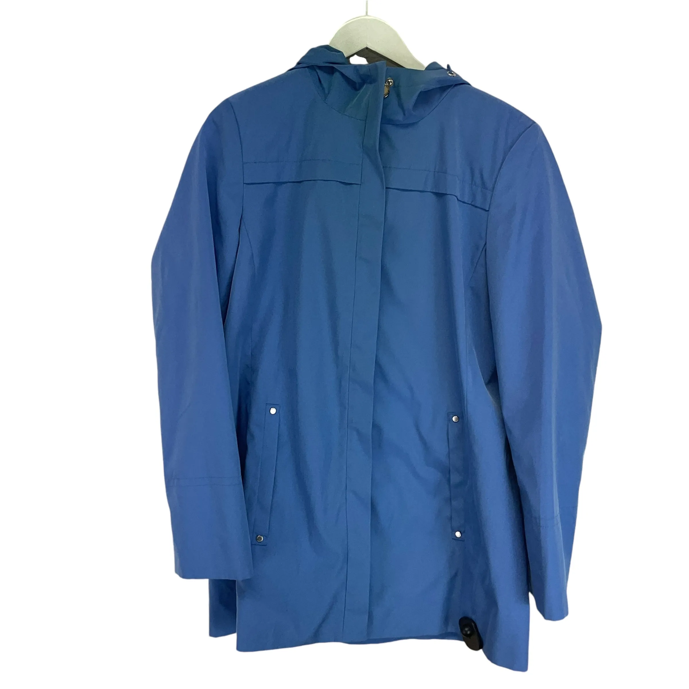 Coat Raincoat By Calvin Klein In Blue, Size: M