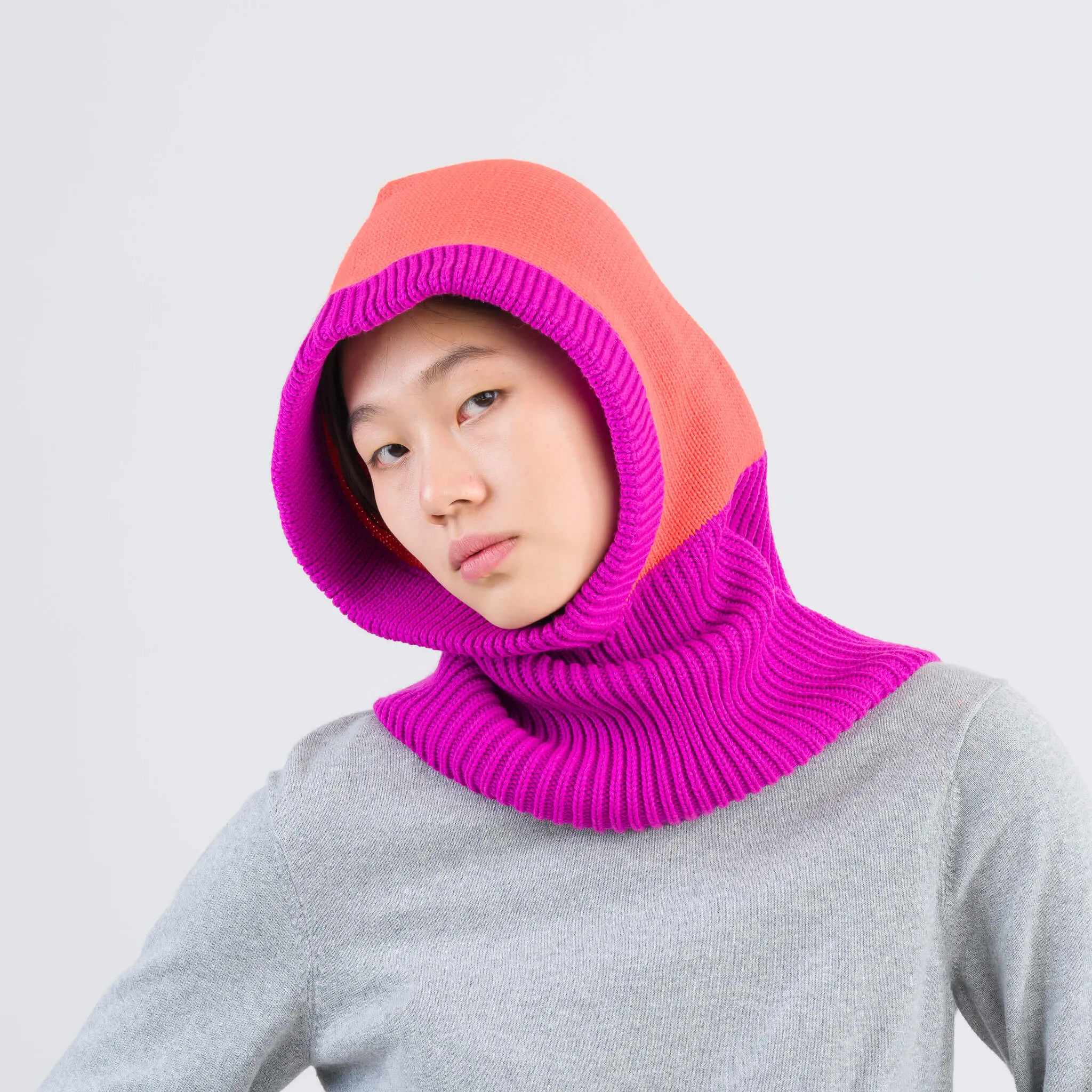 Colorblock Knit Hood