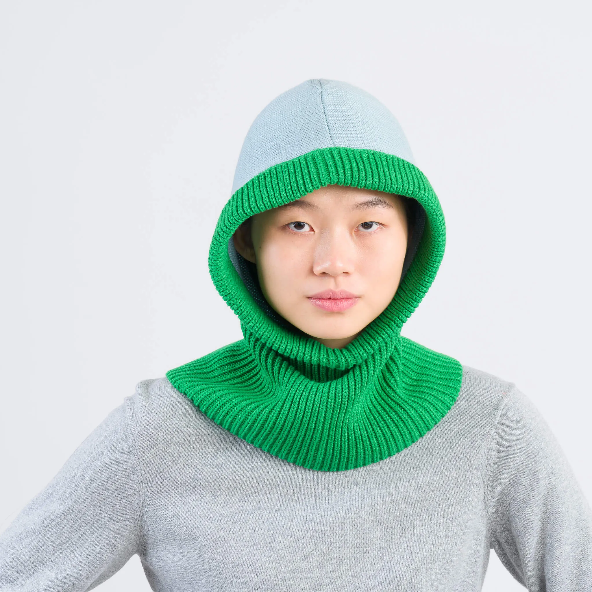 Colorblock Knit Hood