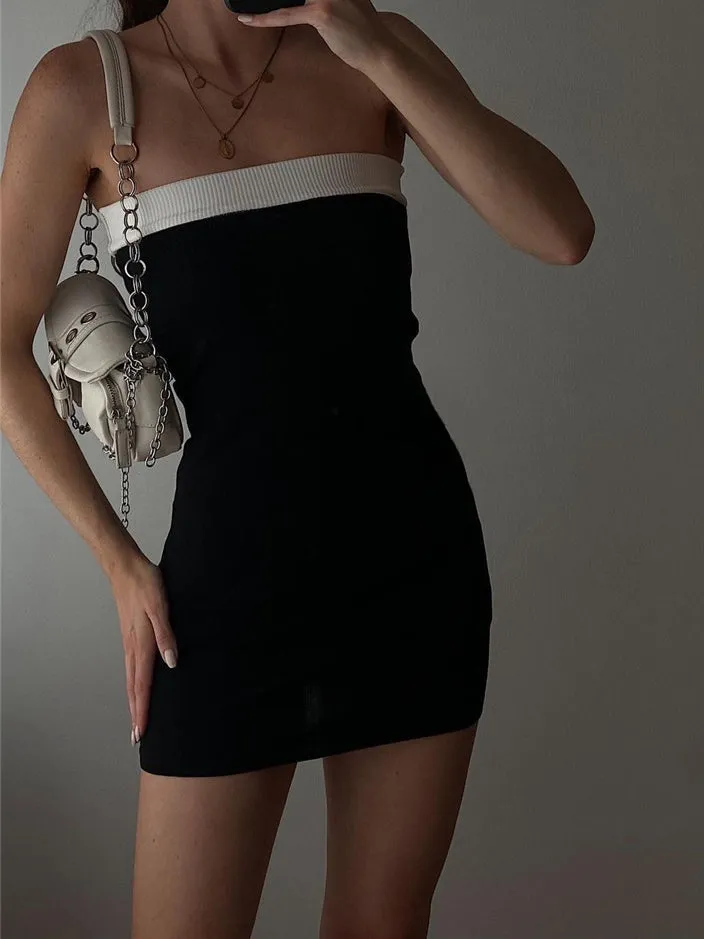 Contrast Trim Graceful Bodycon Short Dress