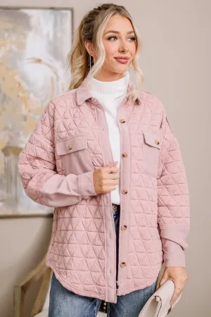 Cozy & Quilted Oversized Jacket | Blush