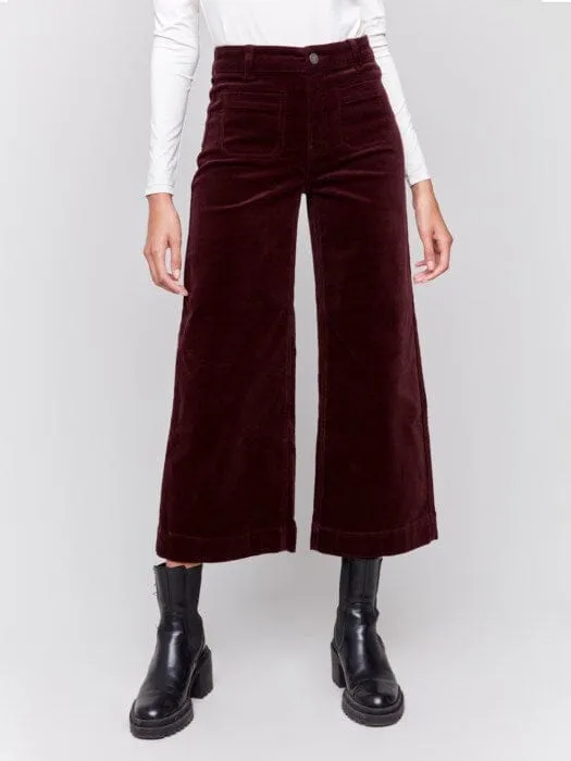 CROP CORDUROY FRONT POCKET PANT