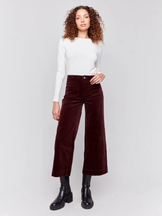 CROP CORDUROY FRONT POCKET PANT