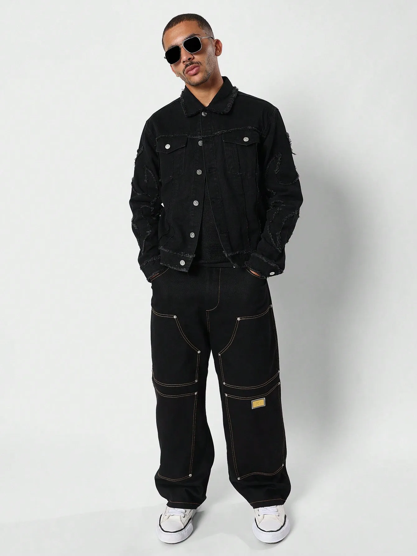 Cropped Raw Edge Jacket With Sleeve Tribes