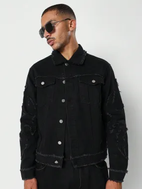 Cropped Raw Edge Jacket With Sleeve Tribes