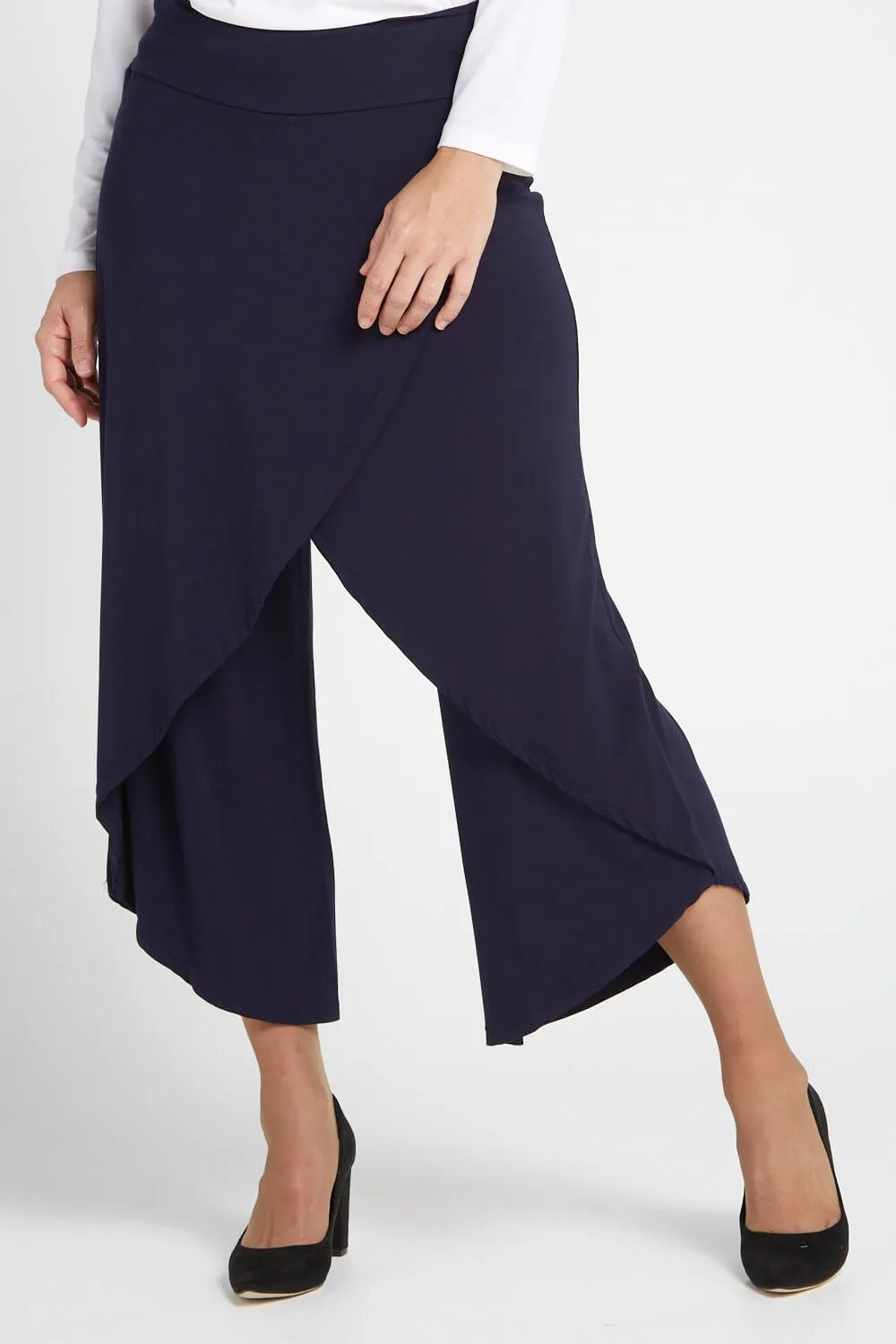 Cross Over Bamboo Pants - Dark Navy