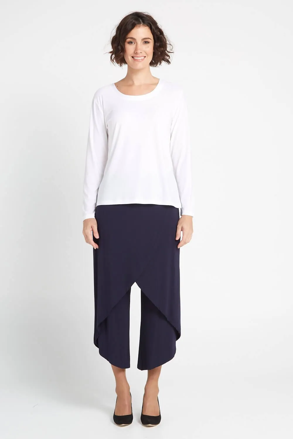 Cross Over Bamboo Pants - Dark Navy