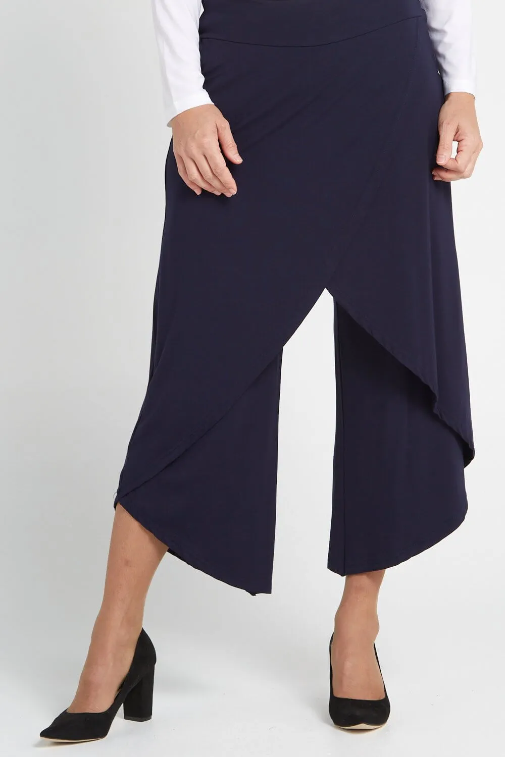 Cross Over Bamboo Pants - Dark Navy