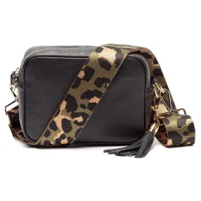 Crossbody Black (Olive Leopard strap)