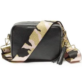 Crossbody Black (Pink Camouflage Strap)