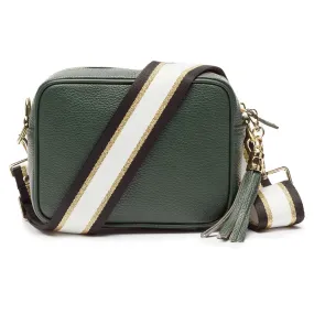 Crossbody Bottle Green (Black/White/Gold strap)