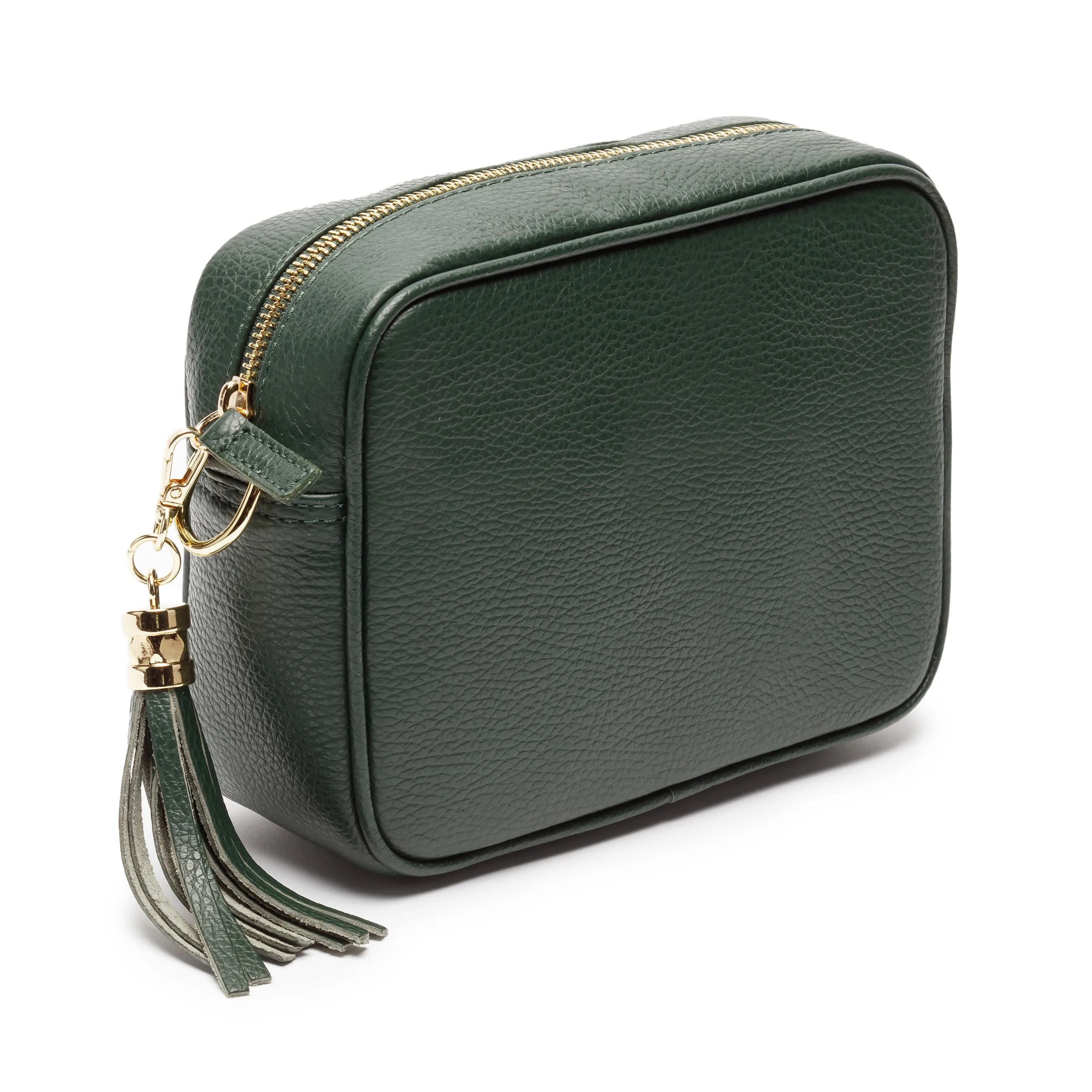 Crossbody Bottle Green (Champagne Stripes strap)