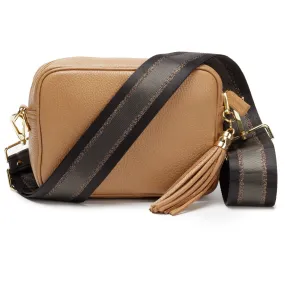 Crossbody Camel (Charcoal Stripe Strap)