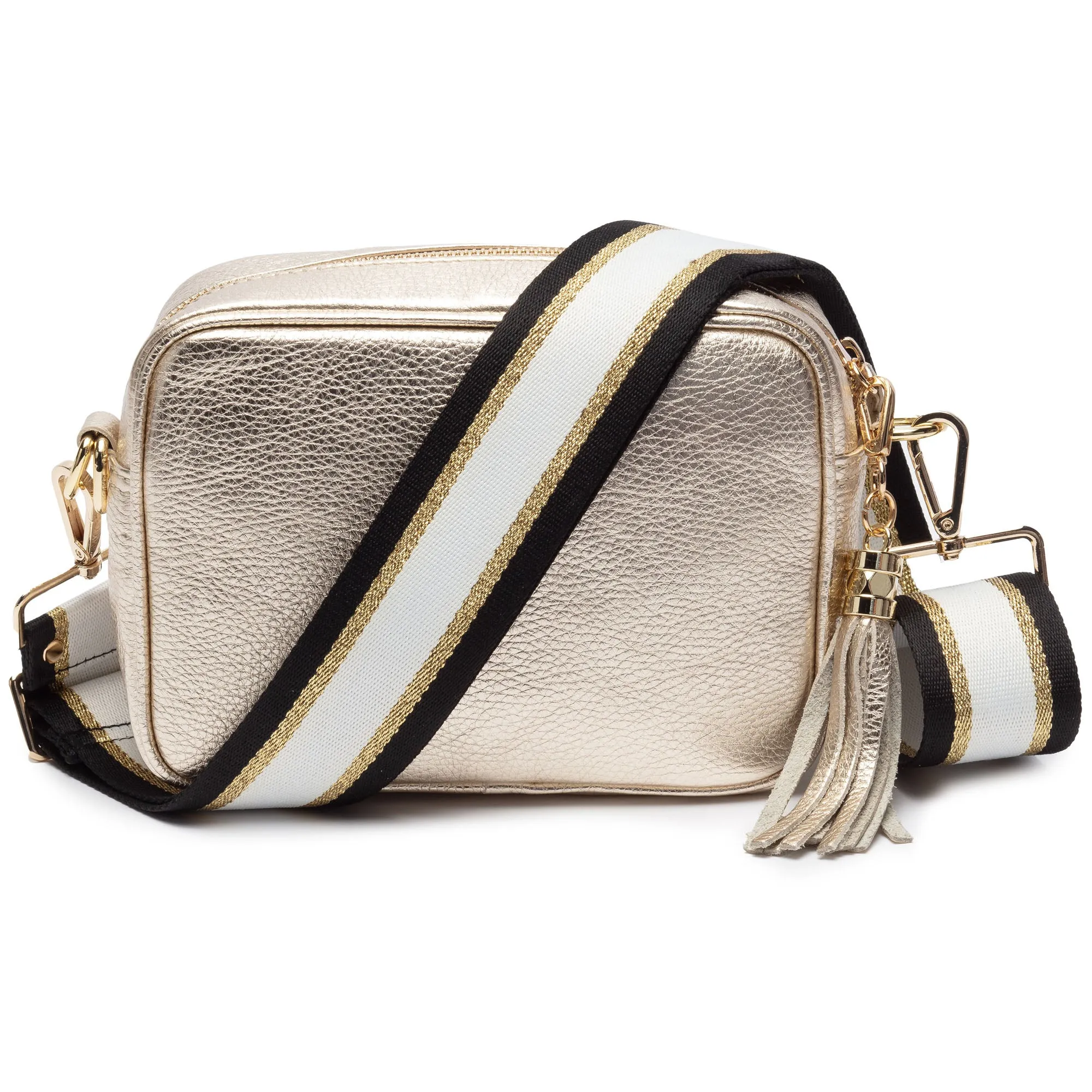 Crossbody Gold (Black/Gold/White strap)