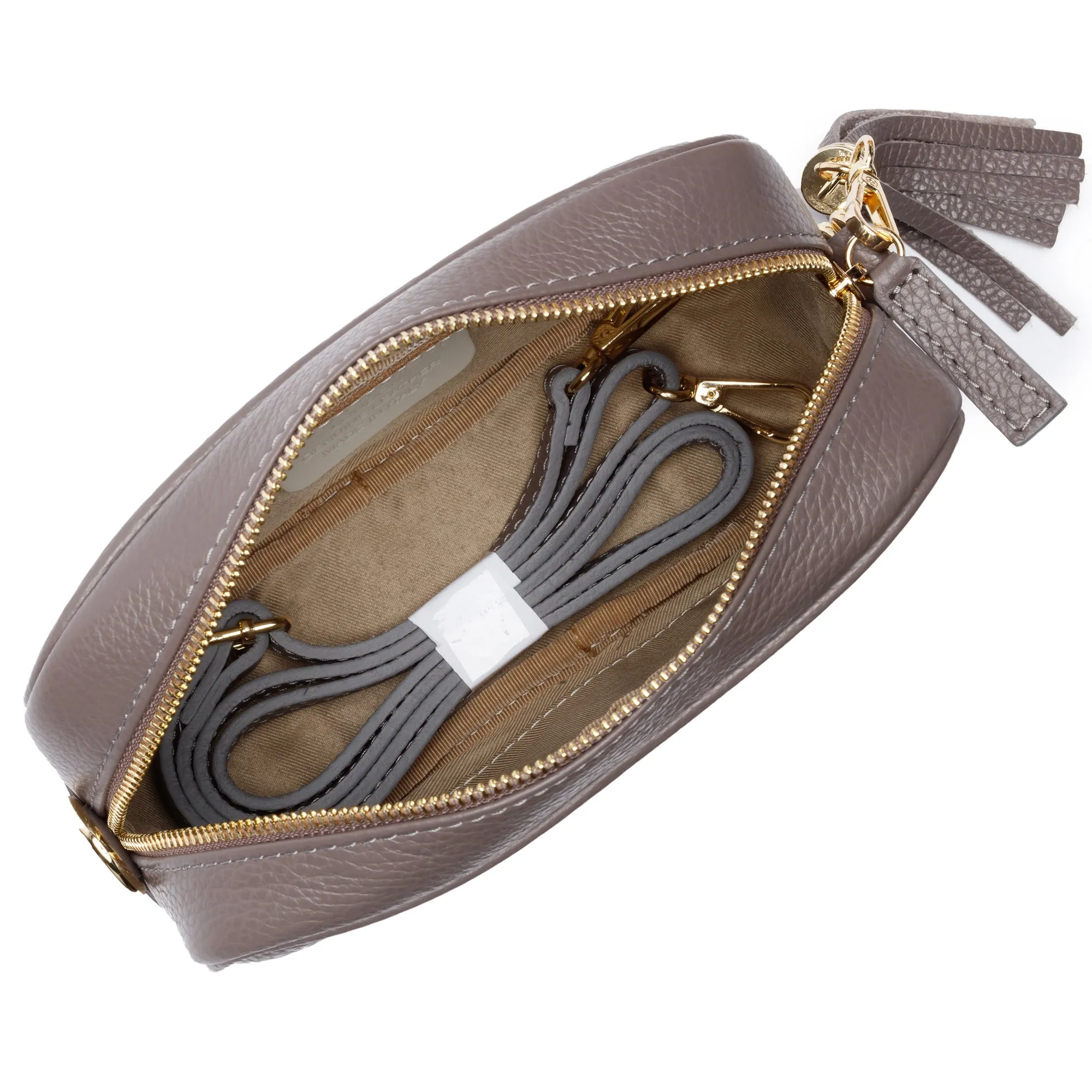 Crossbody Grey (Gold Chevron strap)