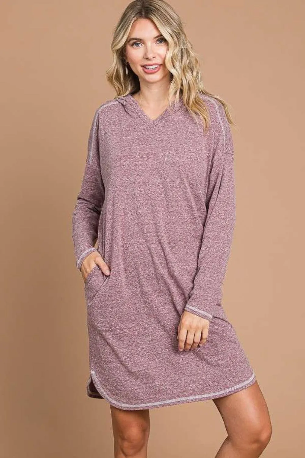 Culture Code Hooded Long Sleeve Sweater Dress