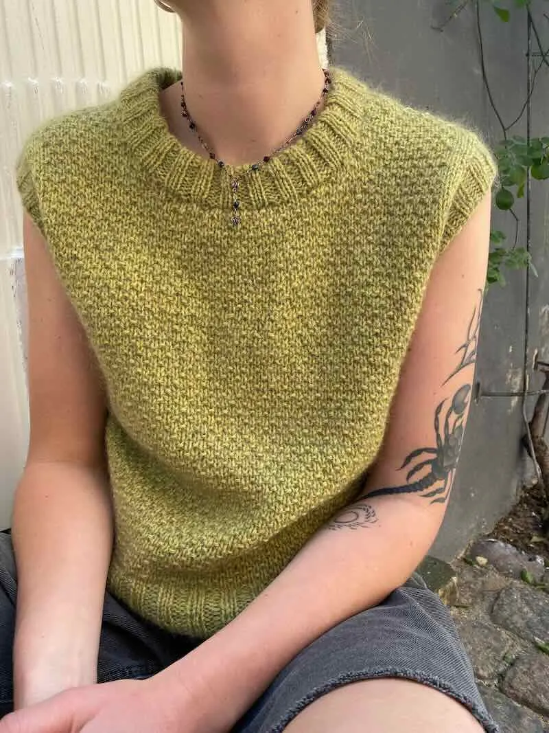 Dahlia slipover vest by Katrine Hannibal, knitting pattern