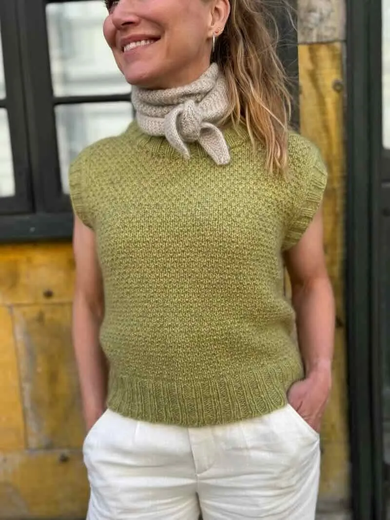 Dahlia slipover vest by Önling, No 20   Silk mohair knitting kit