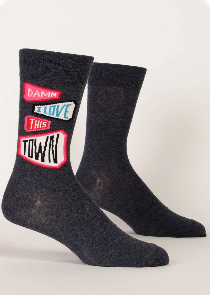 Damn I Love This Town Men's Socks