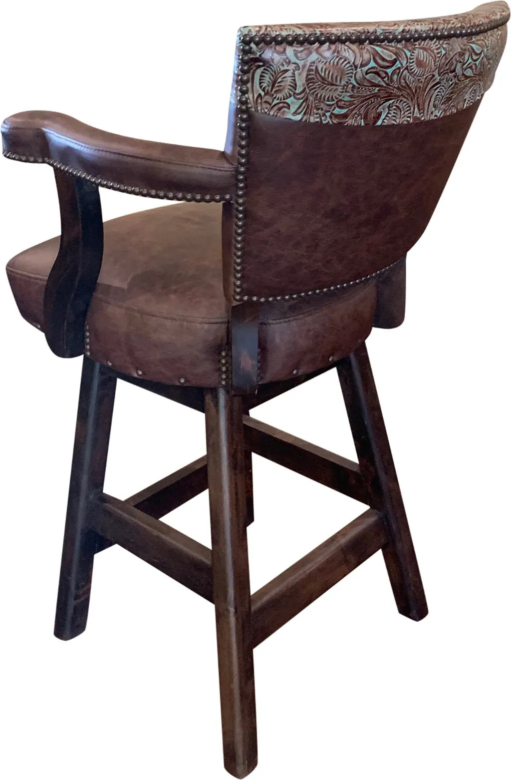 Davenport Ranch Western Leather Barstool