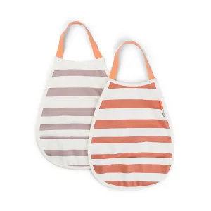 Done by Deer, Pull Over Bib 2 Pk, Papaya Stripes