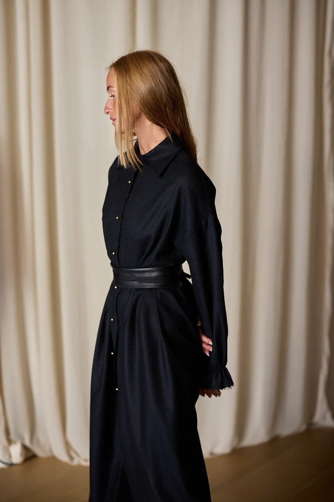 Dress Coat | Japanese Wool Gauze Black