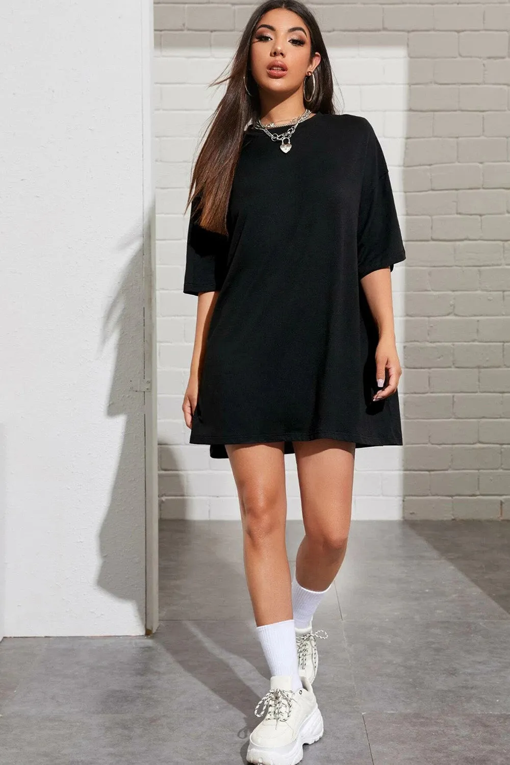 Drop Shoulder Tee Dress