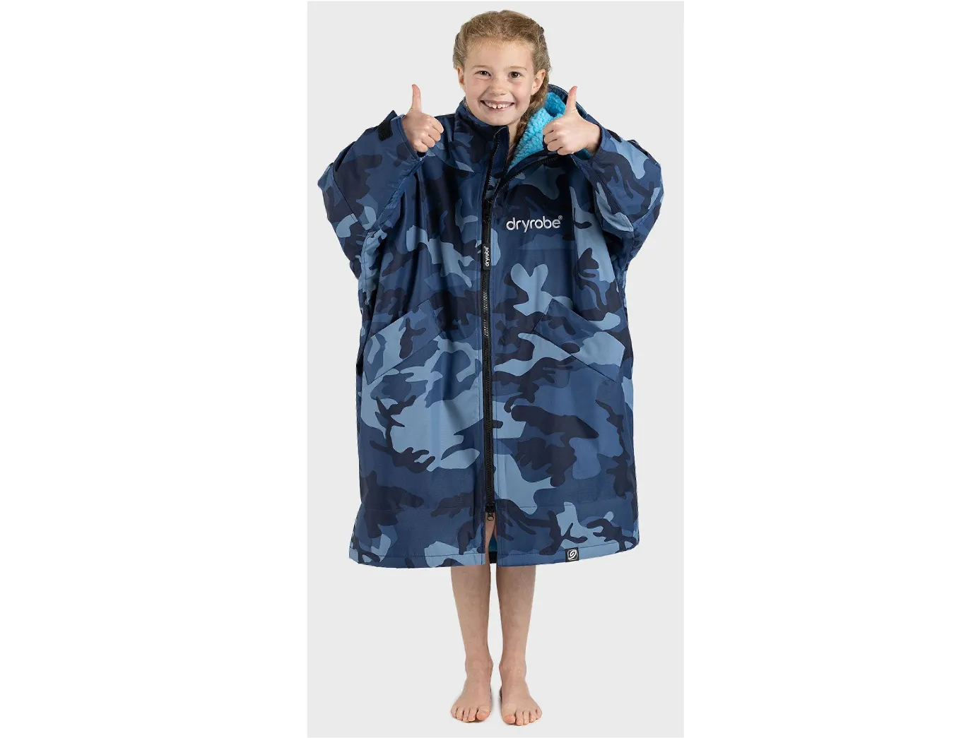 Dryrobe Advance Kids Small Long Sleeve 10-13 years Blue Camo/Blue - In Stock - NEW