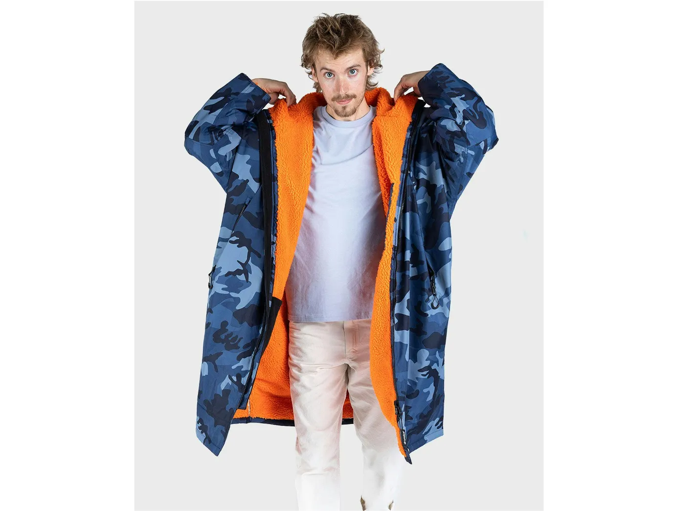 Dryrobe Advance Long Sleeve Adult Blue Camo/Orange - Sizes Small/Medium/Large/XL - In Stock - NEW