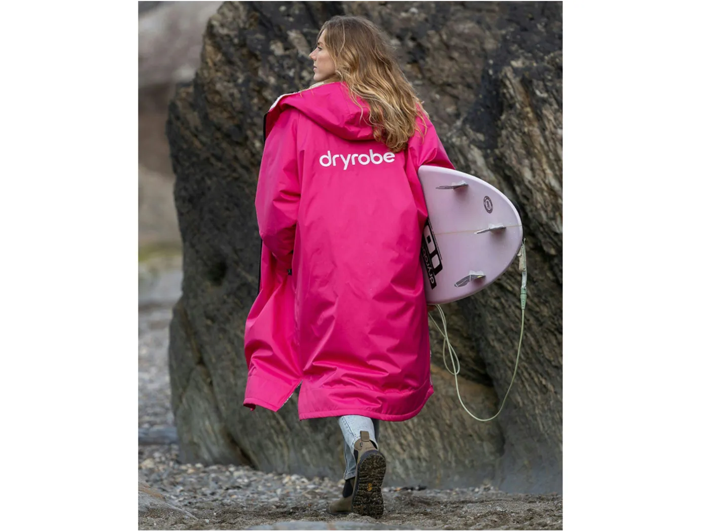 Dryrobe Advance V3 Long Sleeve Adult Dusty Pink/Light Grey - Sizes Small/Medium/Large - NEW